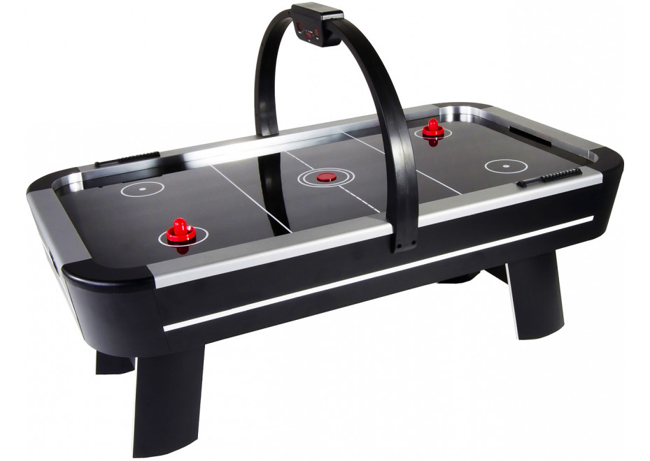 Table De Air Hockey HOMASIS 108x50,5cm – Moteur 12V, 2 Palets + 2 Raquettes – Jeu Familial Pour Enfants Et Adultes (bleu/blanc)